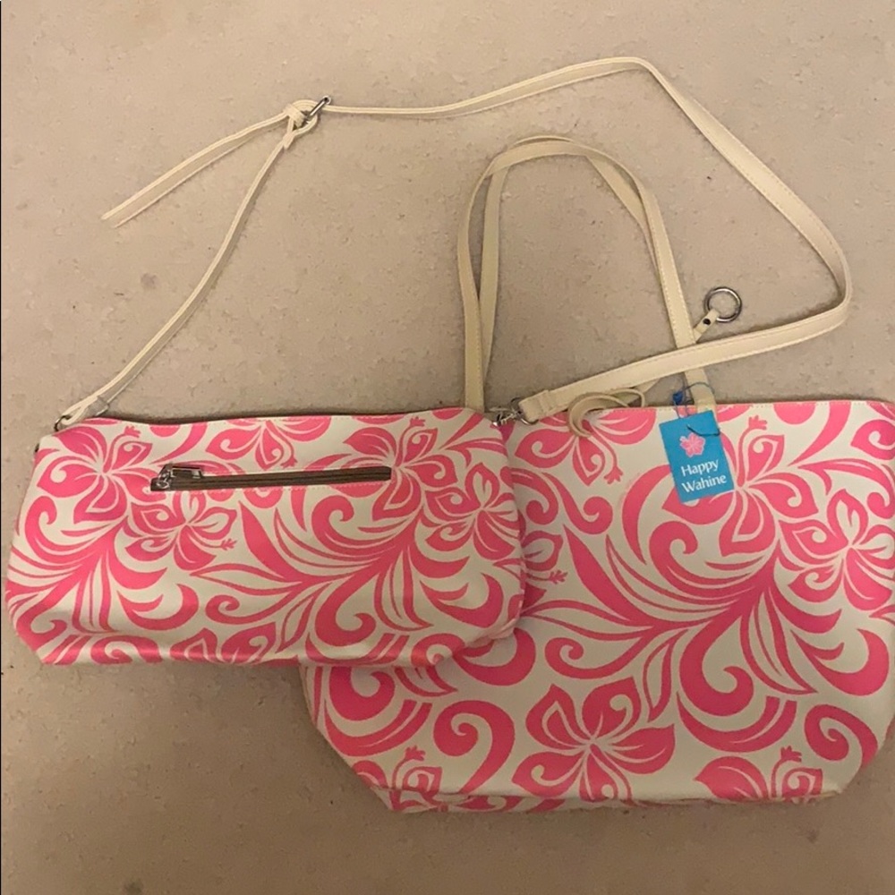 Happy Wahine Reversible Hibiscus Pink Large Tote